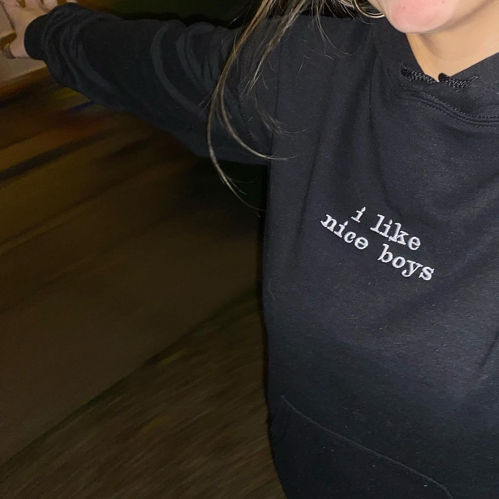 Thumbnail: I Like Nice Boys / I Love Bad Boys Embroidered Hoody