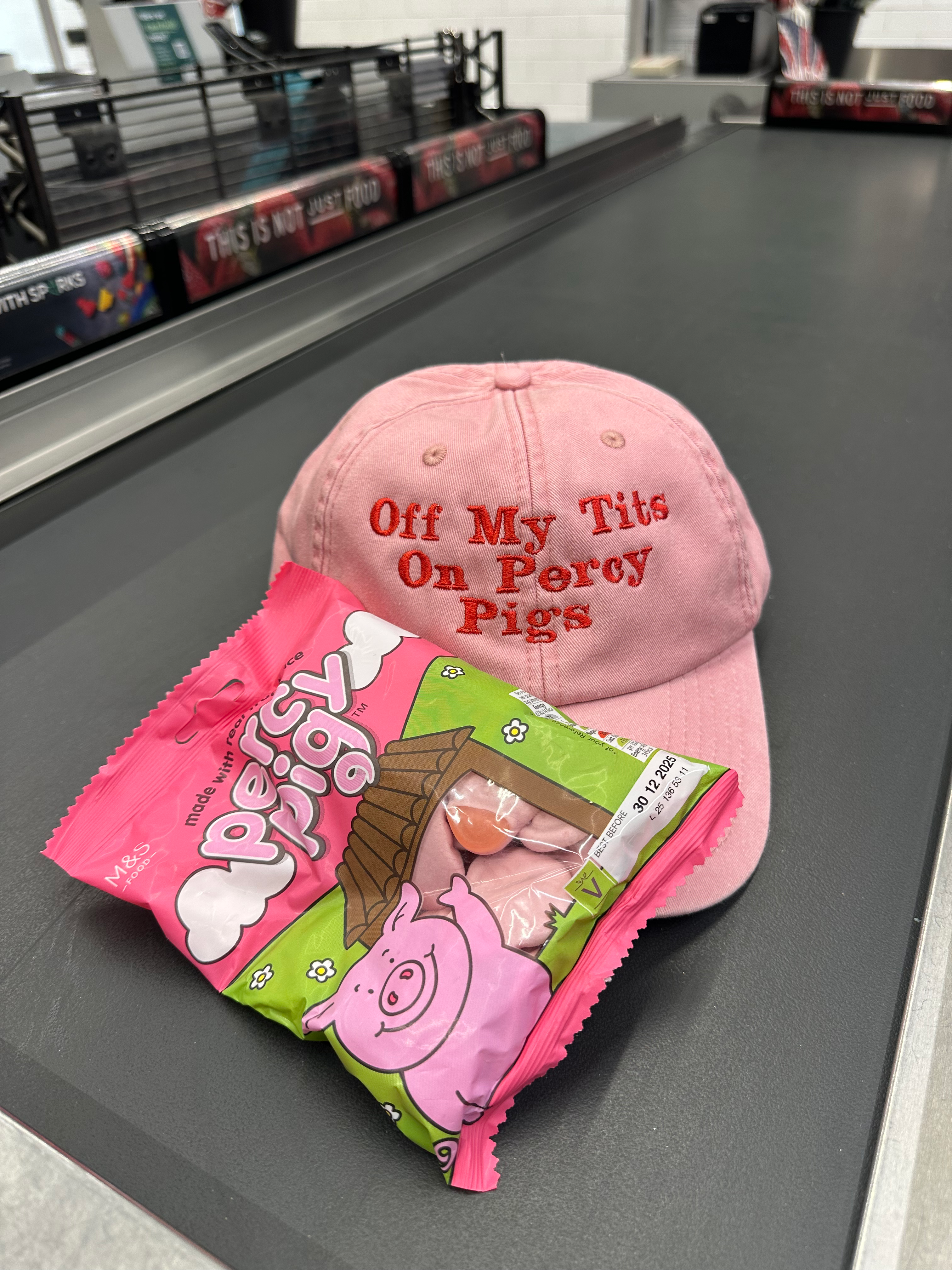 Off My Tits On Percy Pigs Cap