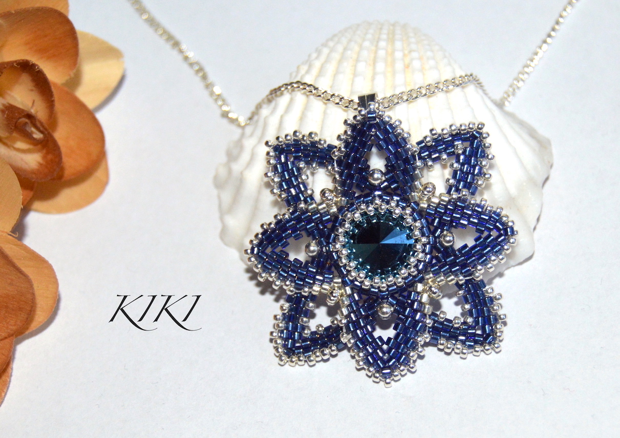 Blue flower pendant