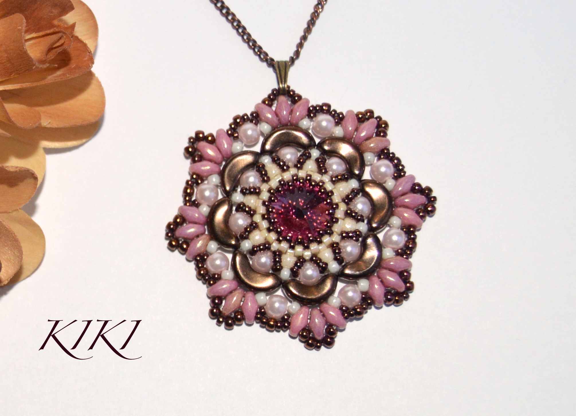 Pink flower pendant