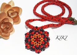 Red flower pendant