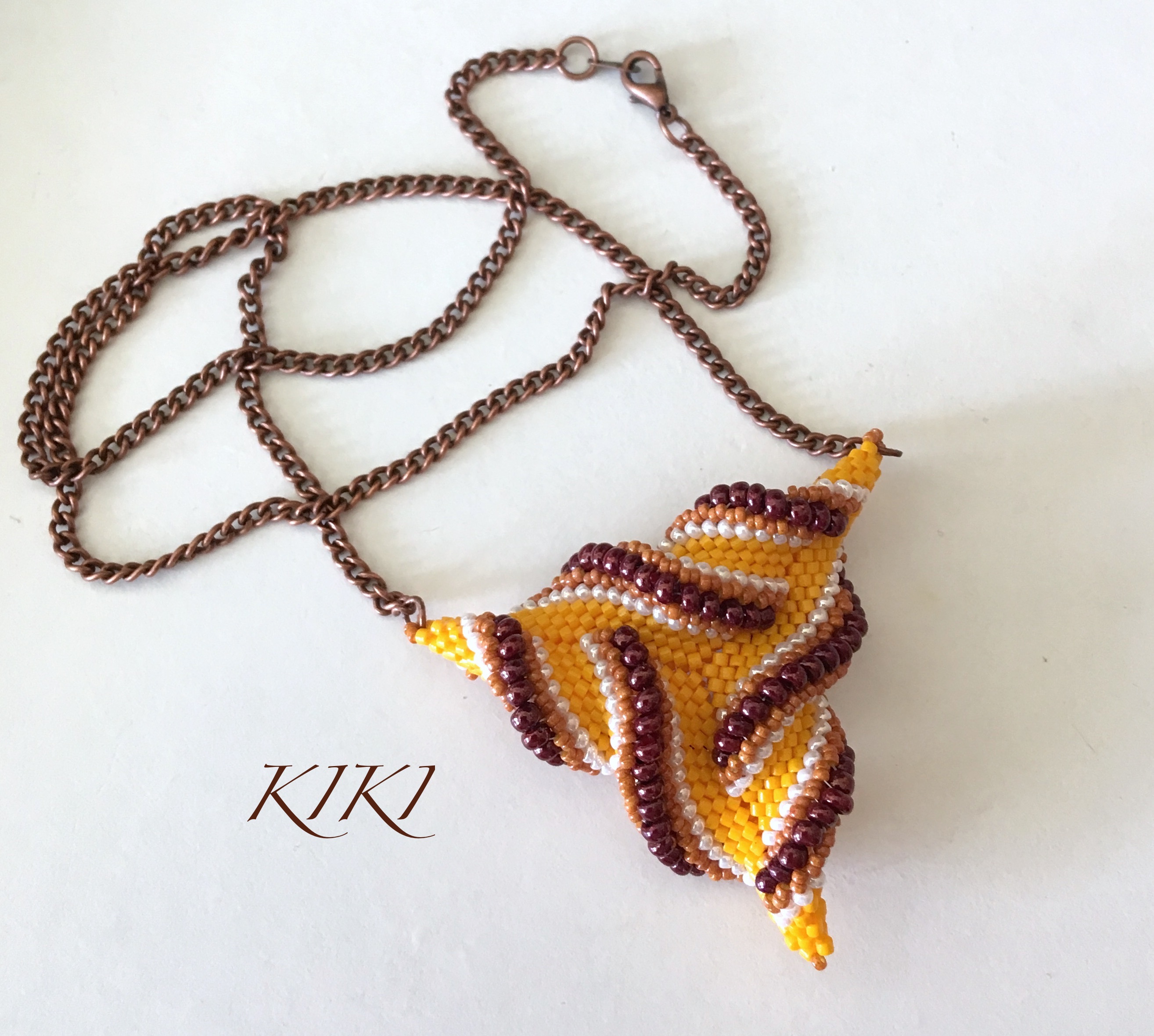 Geometric peyote pendant