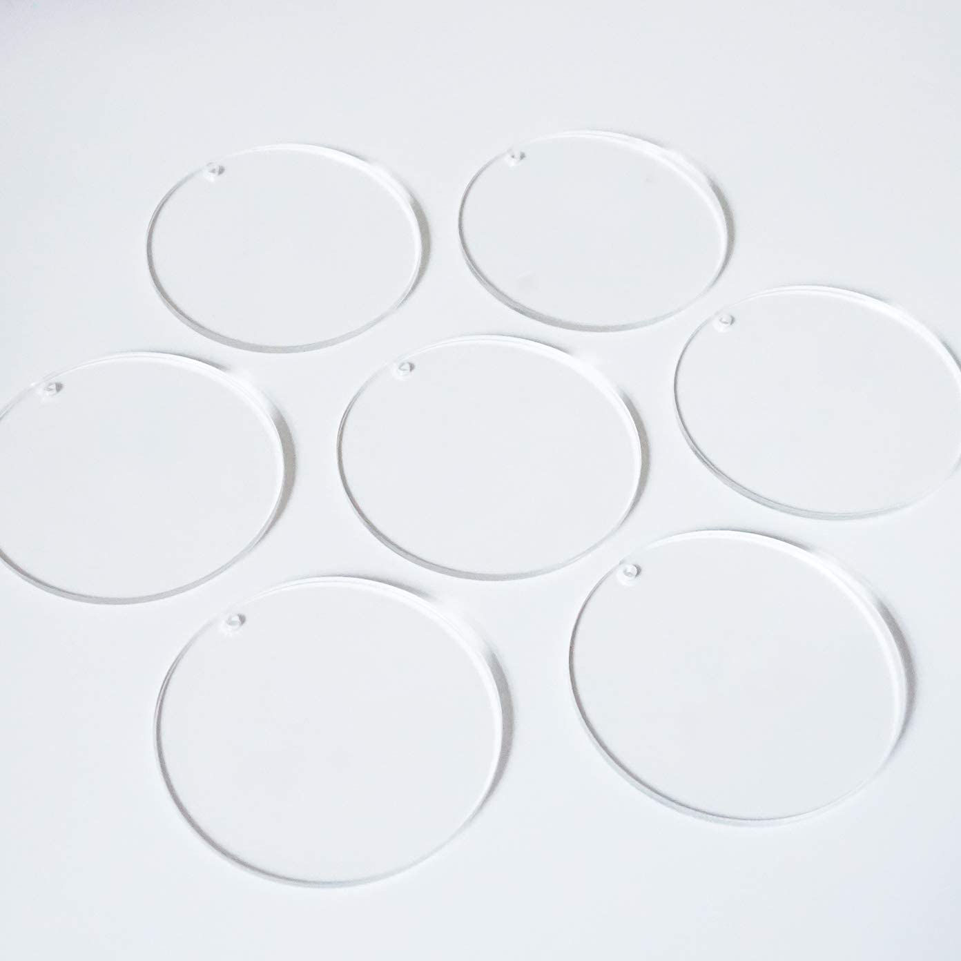 5cm Round Acrylic Blank with Hole