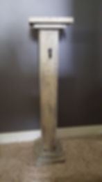 Antiqued stand with hook