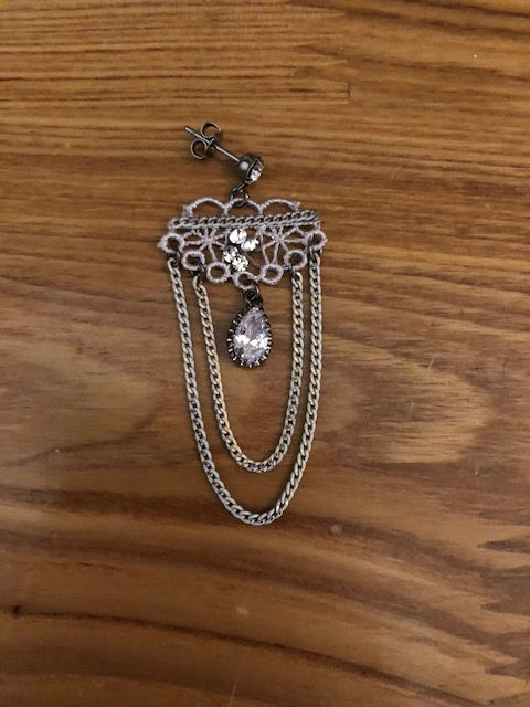 Thumbnail: Lace with Crystal Drop Earrings