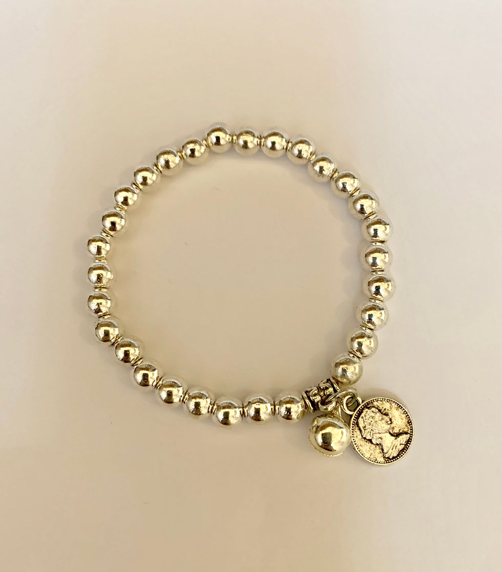 Silver Beads Stretch Bracelet