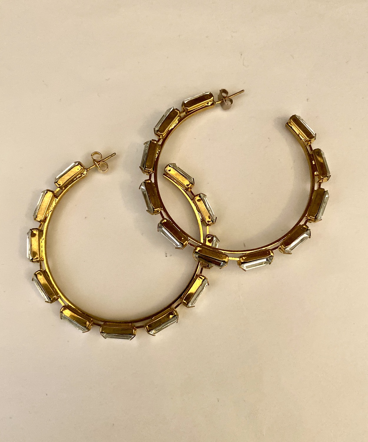 Thumbnail: Big Hoop Crystal Earrings