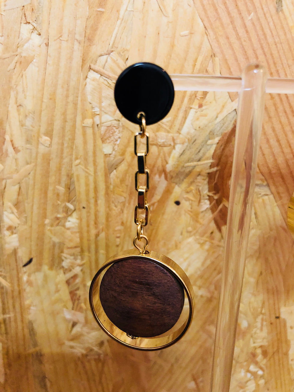 Thumbnail: Wooden Drop Earrings