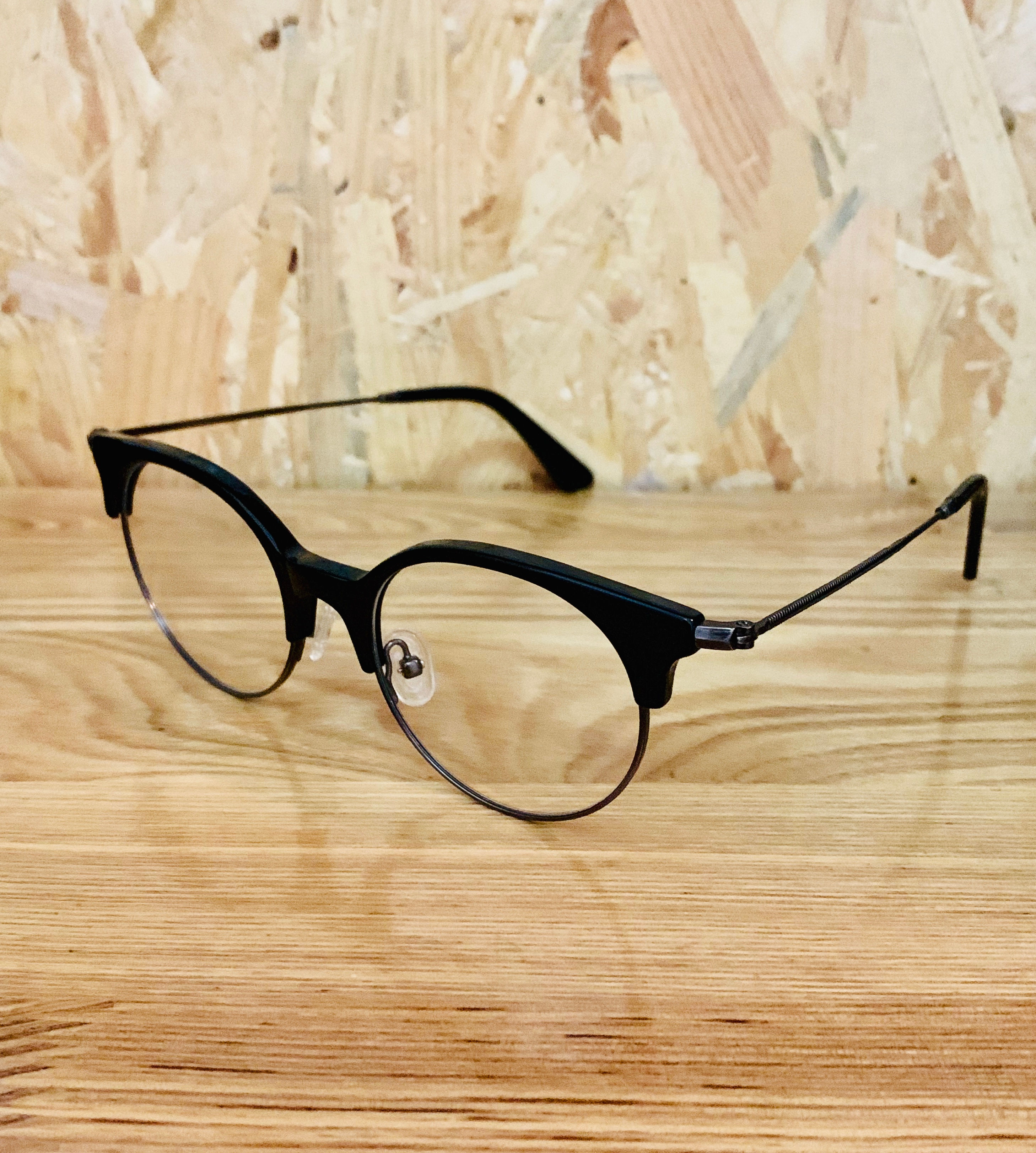 Clubmaster style Black Acetate Frame