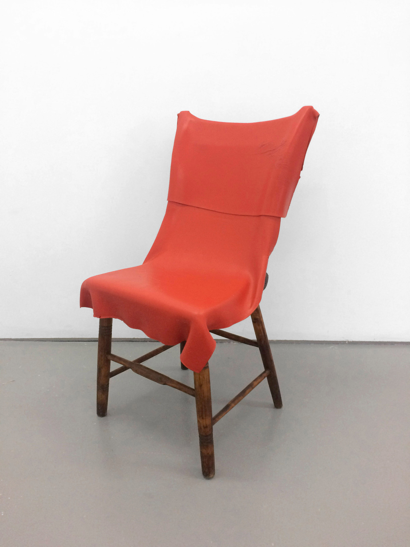 Paint on a chair, 2013. Acylic and wooden chair. 89 x 54 x 54 cm.