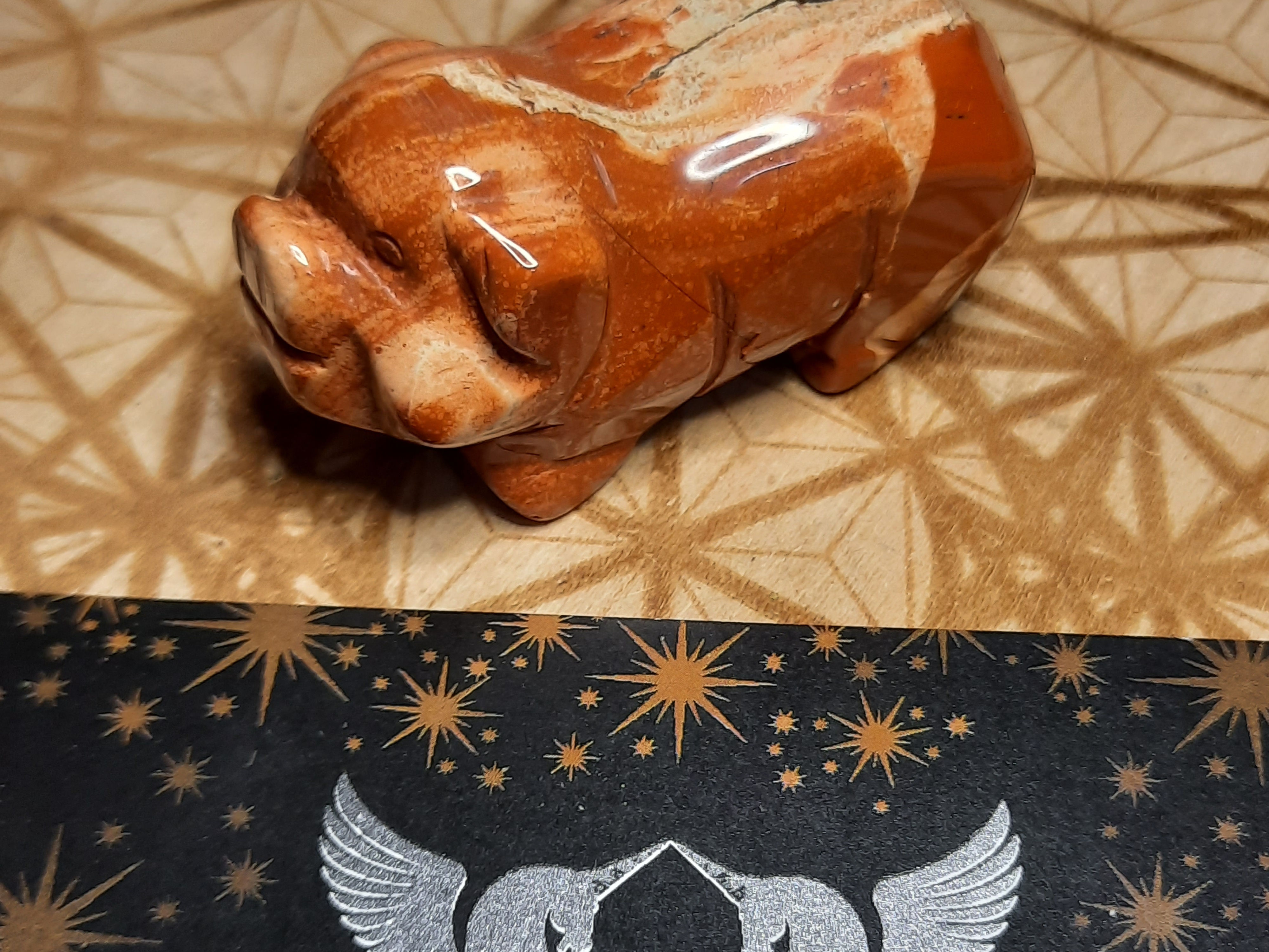 Pig Carving Red Jasper 