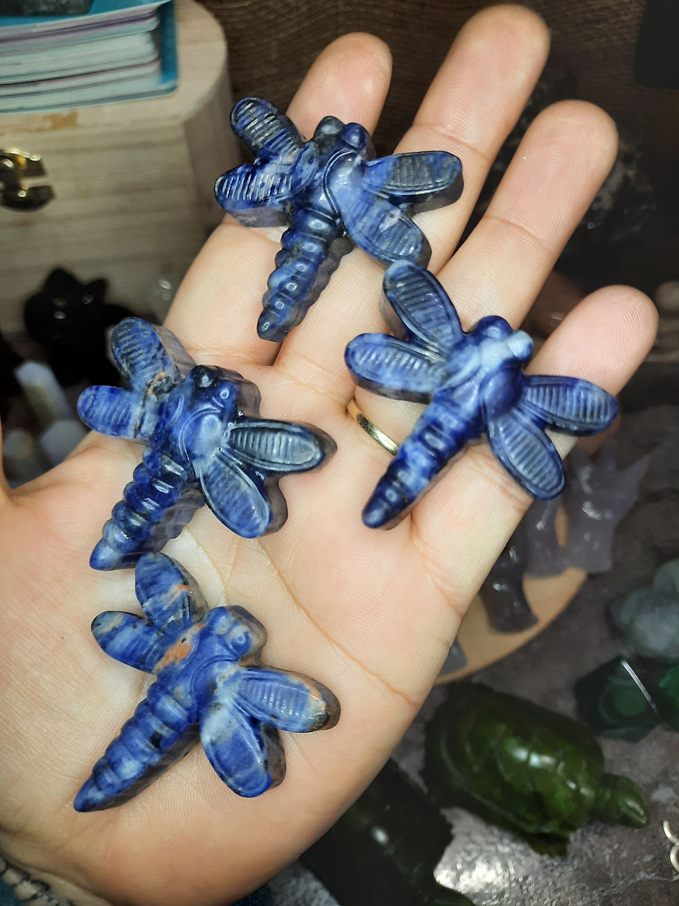 Sodalite Dragonfly Carving