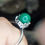 Thumbnail: Malachite Bead Spinner Ring .925 Sterling Silver coated Adjustable
