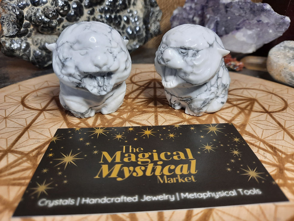 Howlite Tiger Cub Carving