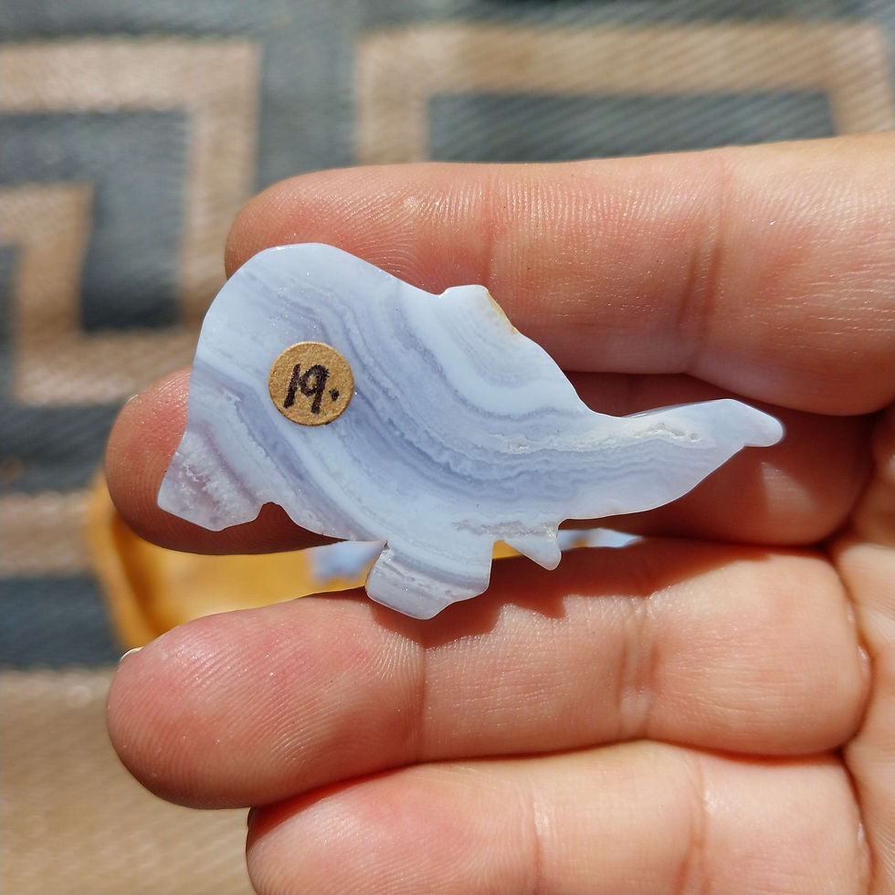 Thumbnail: Blue Lace Agate Elephant Carving - Choose Yours!