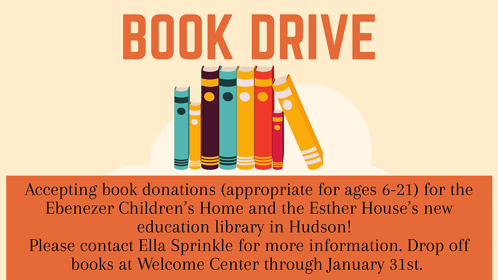 Book Drive (Drop off Books through Jan 1st)