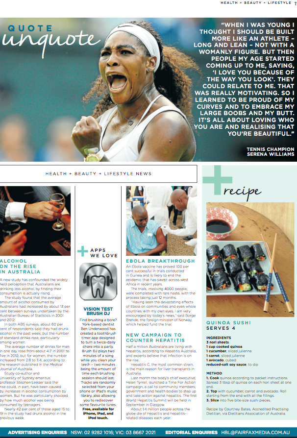The Saturday Age 'HBL' August 2015