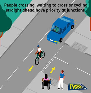 Priority for other road users at junctions