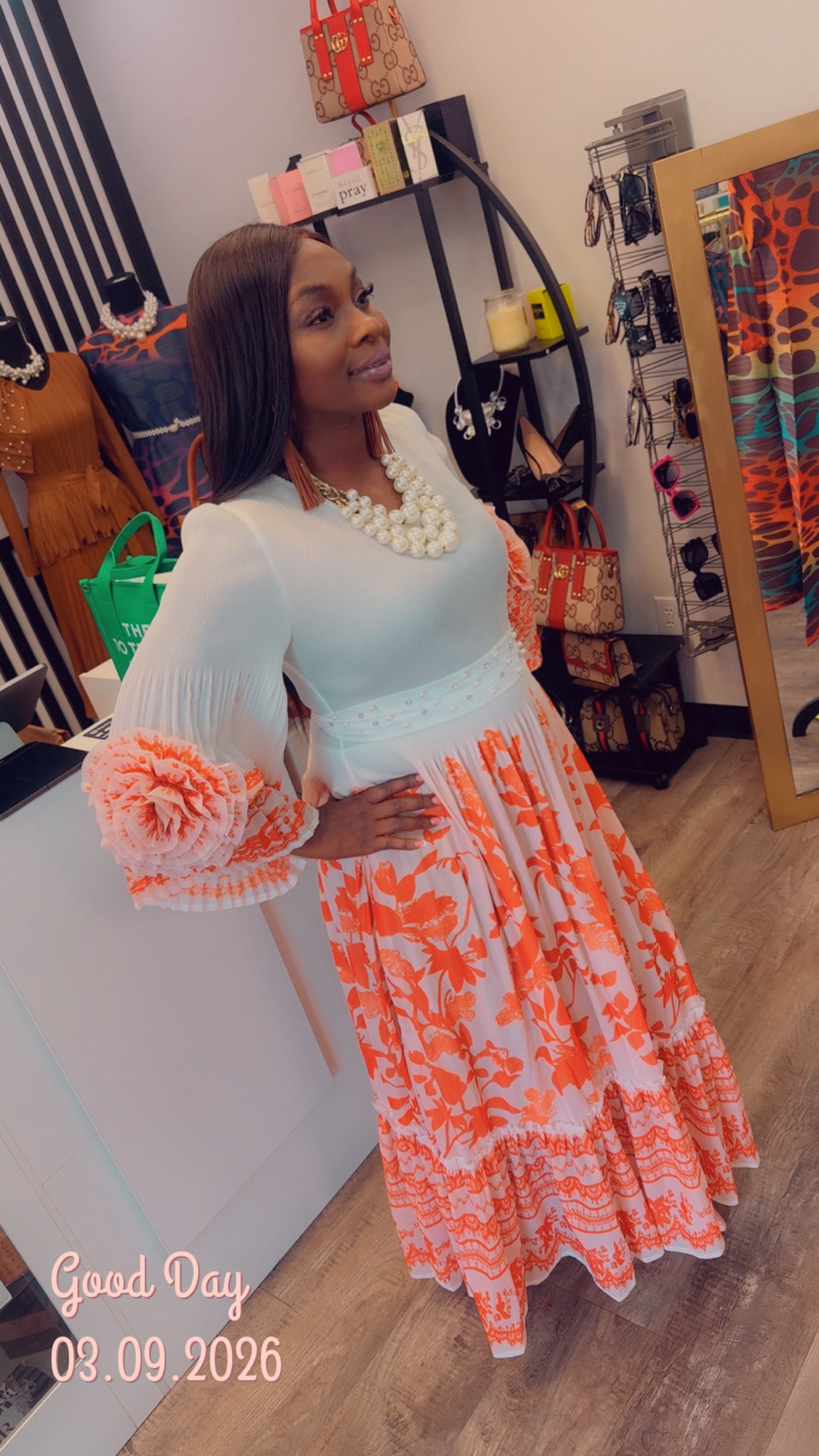 Orange Blossom Elegance Dress 🍊🌸✨