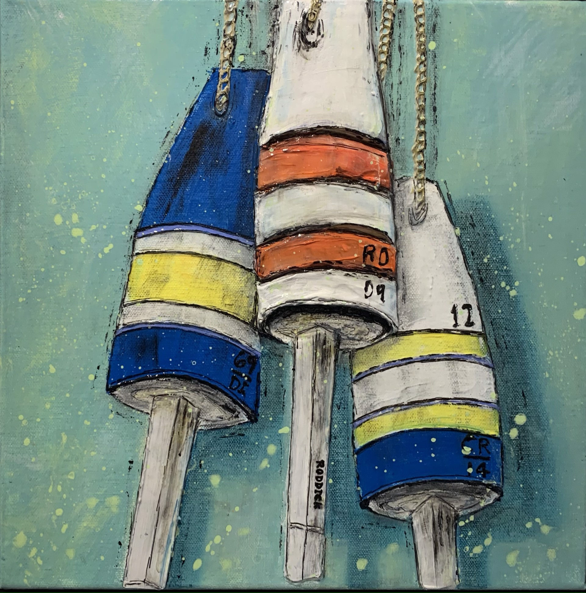 4 Bouys Painting #2  12 x 12
