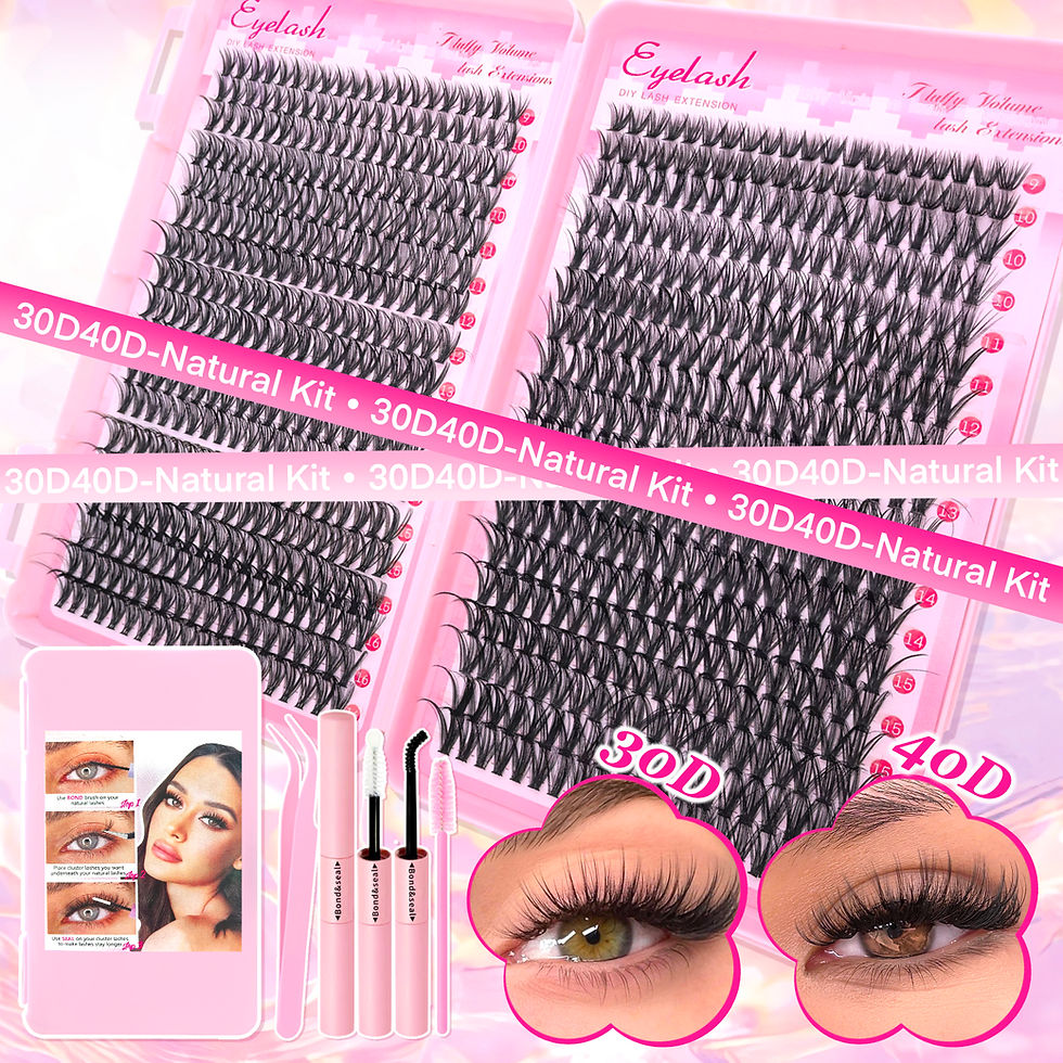 Miniatura: Kit Extensão de Cílios em Casa — Lash Clusters 9–16mm com Cola e Aplicador