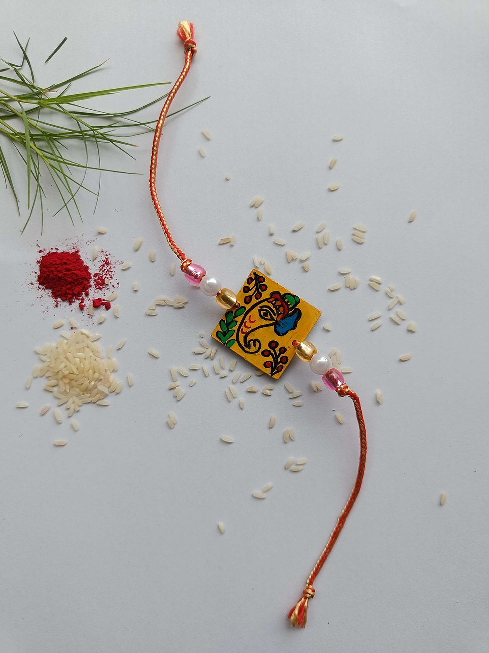 Thumbnail: Geetanjali ‘Om Ganesha’ Madhubani Handpainted Rakhi 