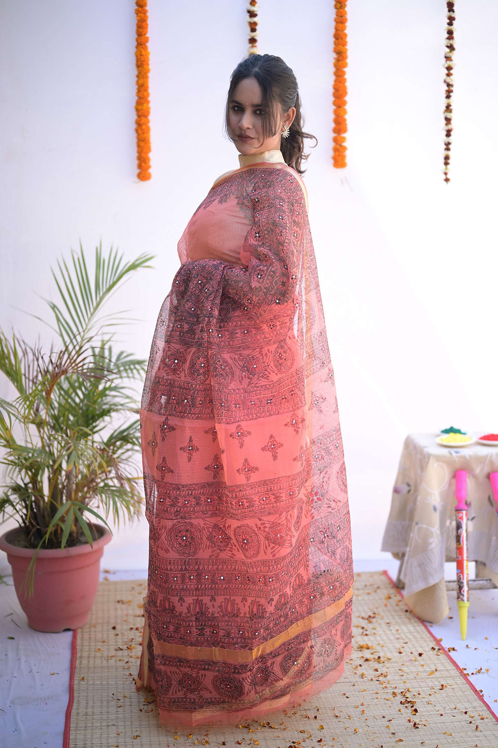 Thumbnail: Geetanjali 'Mohini' Madhubani handpainted Kota cotton saree