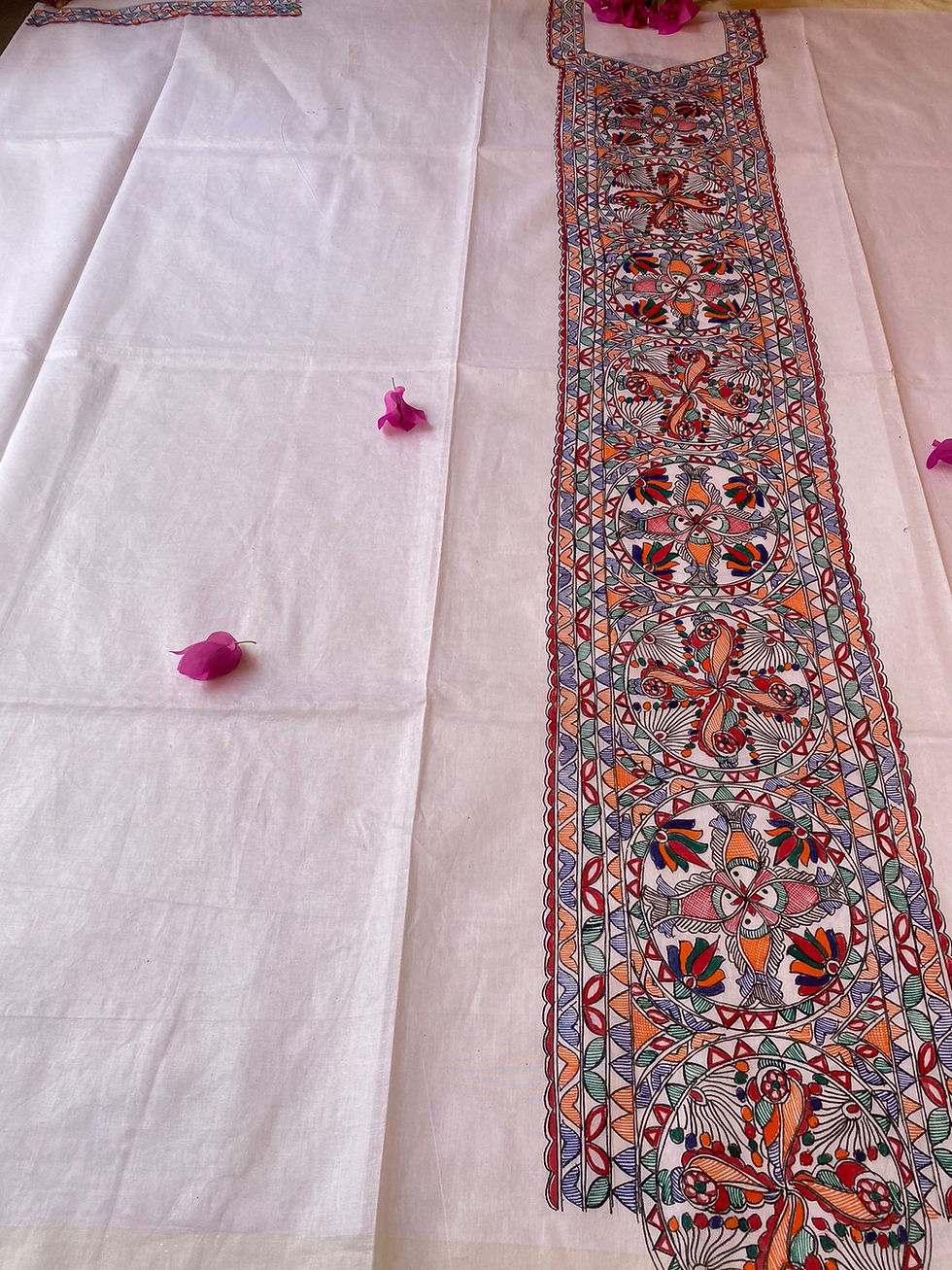 Thumbnail: Geetanjali Handpainted Madhubani Cotton suit with Dupatta 