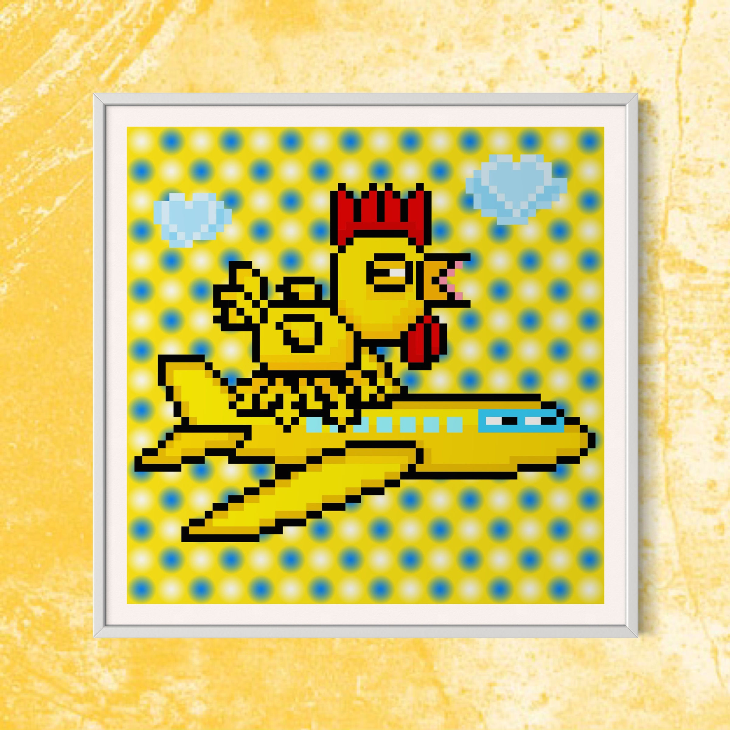 Mutated Chicken rides an airplane (Meta Version)