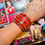 Thumbnail: Real Leather Red Studded Cuff - Bracelet 