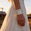 Thumbnail: Real Leather White Studded Cuff-Bracelet