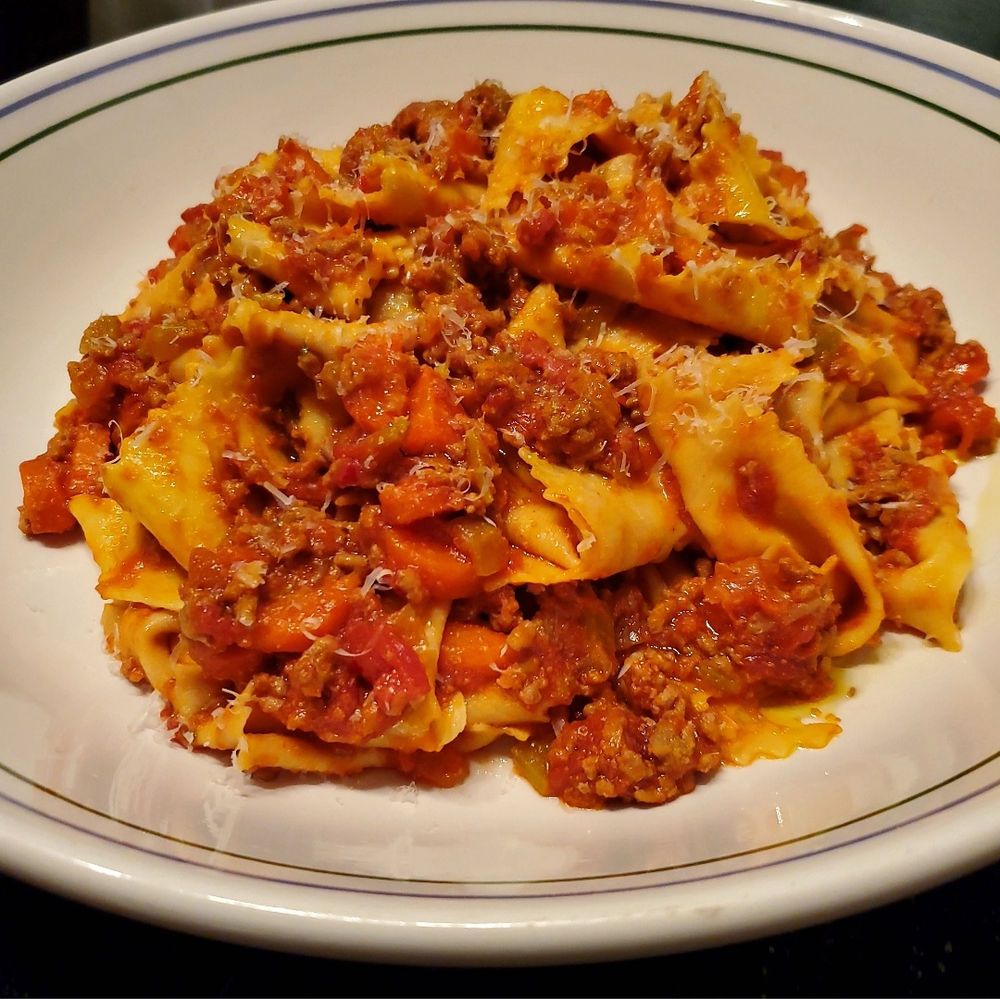 Marcella Hazan’s Bolognese Meat Sauce with Pappardelle