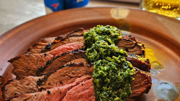 Grilled Lamb Shoulder with Mint Chimichurri