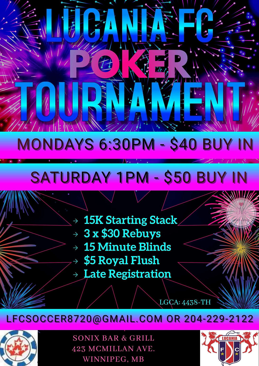 Lucania FC Poker Tournament - MONDAYS