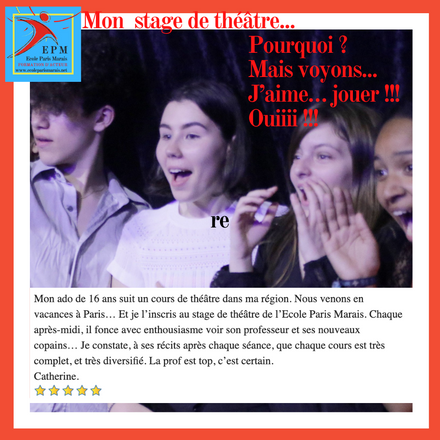 Catherine  nous parle du stage de son ado: