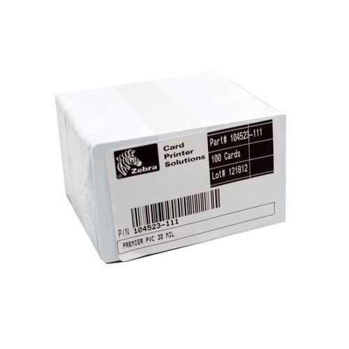Zebra Blank White Cards (30mil, 100pcs per pack) | Wincard