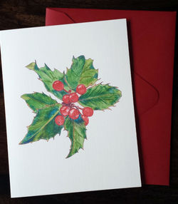 Holly Greeting Card
