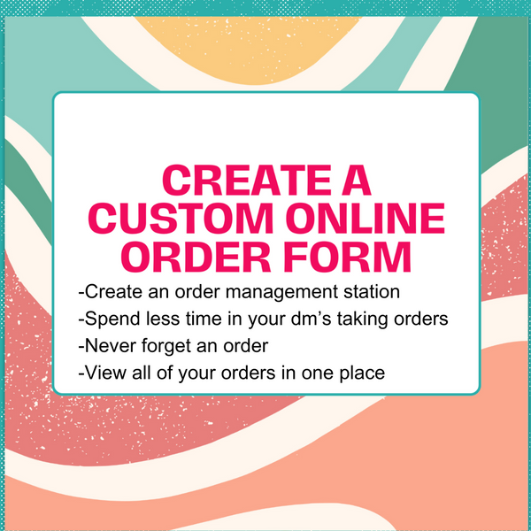 course details about creating an online order form for your baking business