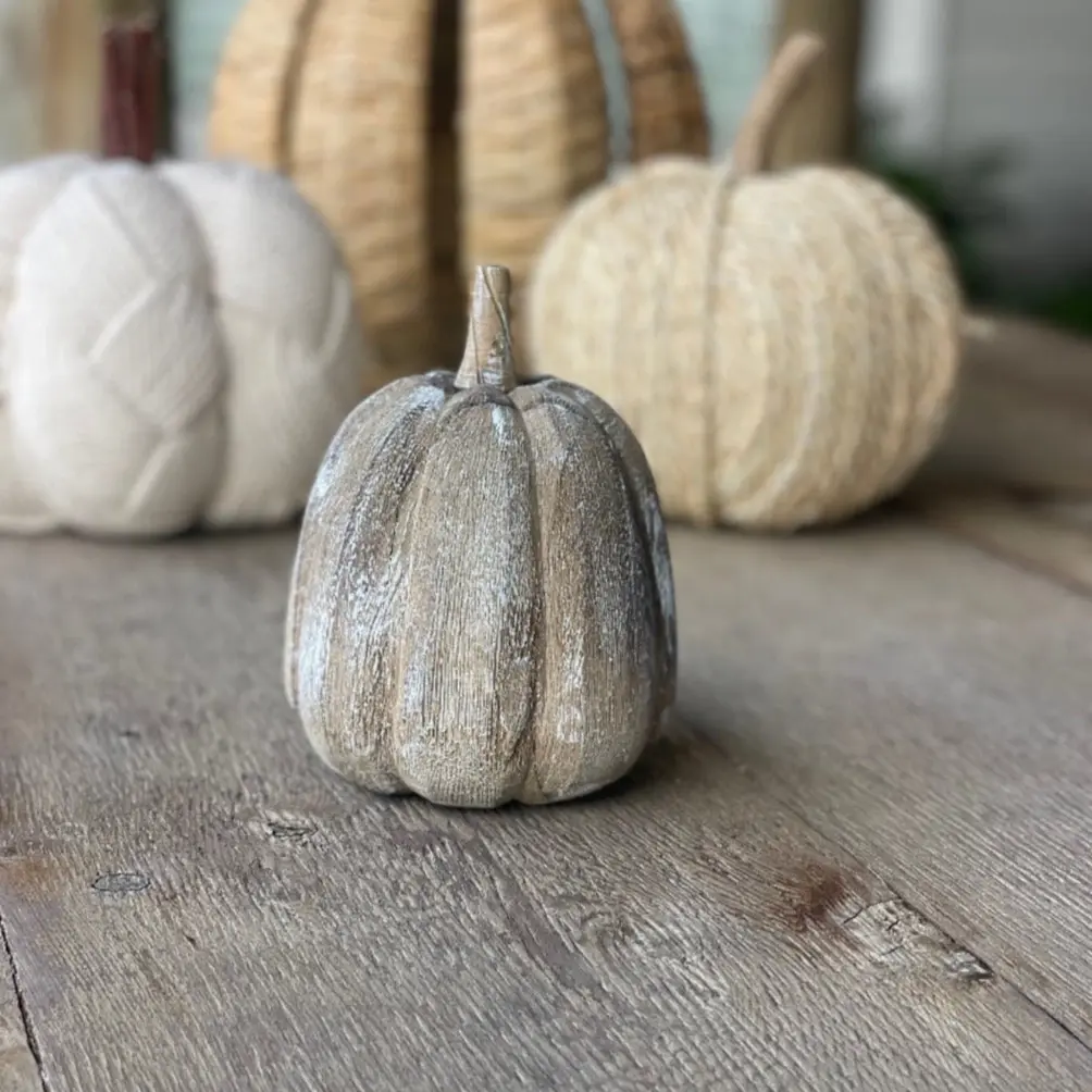 Driftwood 3D Carved Fall Pumpkin