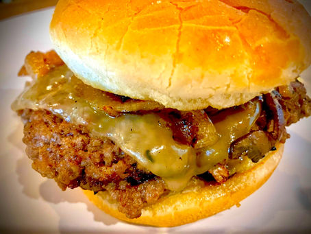 Mushroom and Swiss smashburger