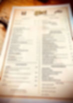 A copy of a menu for sports bar and grill