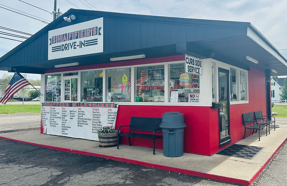 A roadside hot dog drive-in