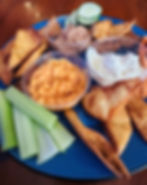 Fried naan with dips from GRÜV