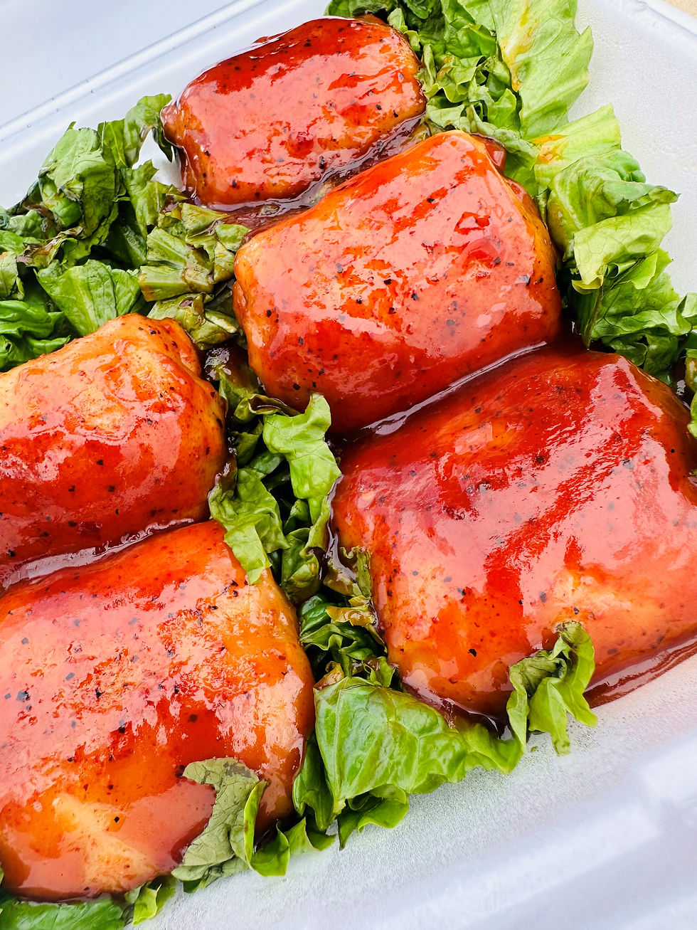 BBQ-glazed chicken