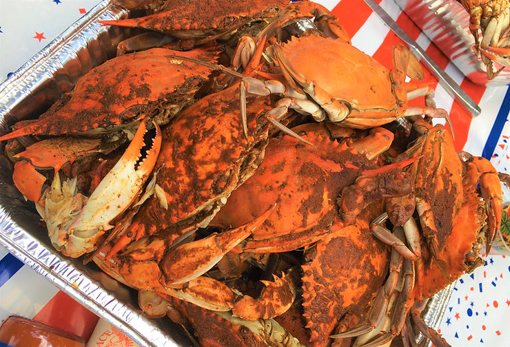Fresh crabs shipped in from Maryland