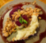 Red wine-poached pear dessert