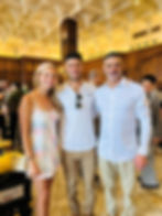 Hailey McCallem, Enzio Figaretti and Dino Figaretti at the Chicago Athletic Association before the James Beard Awards in Chicago