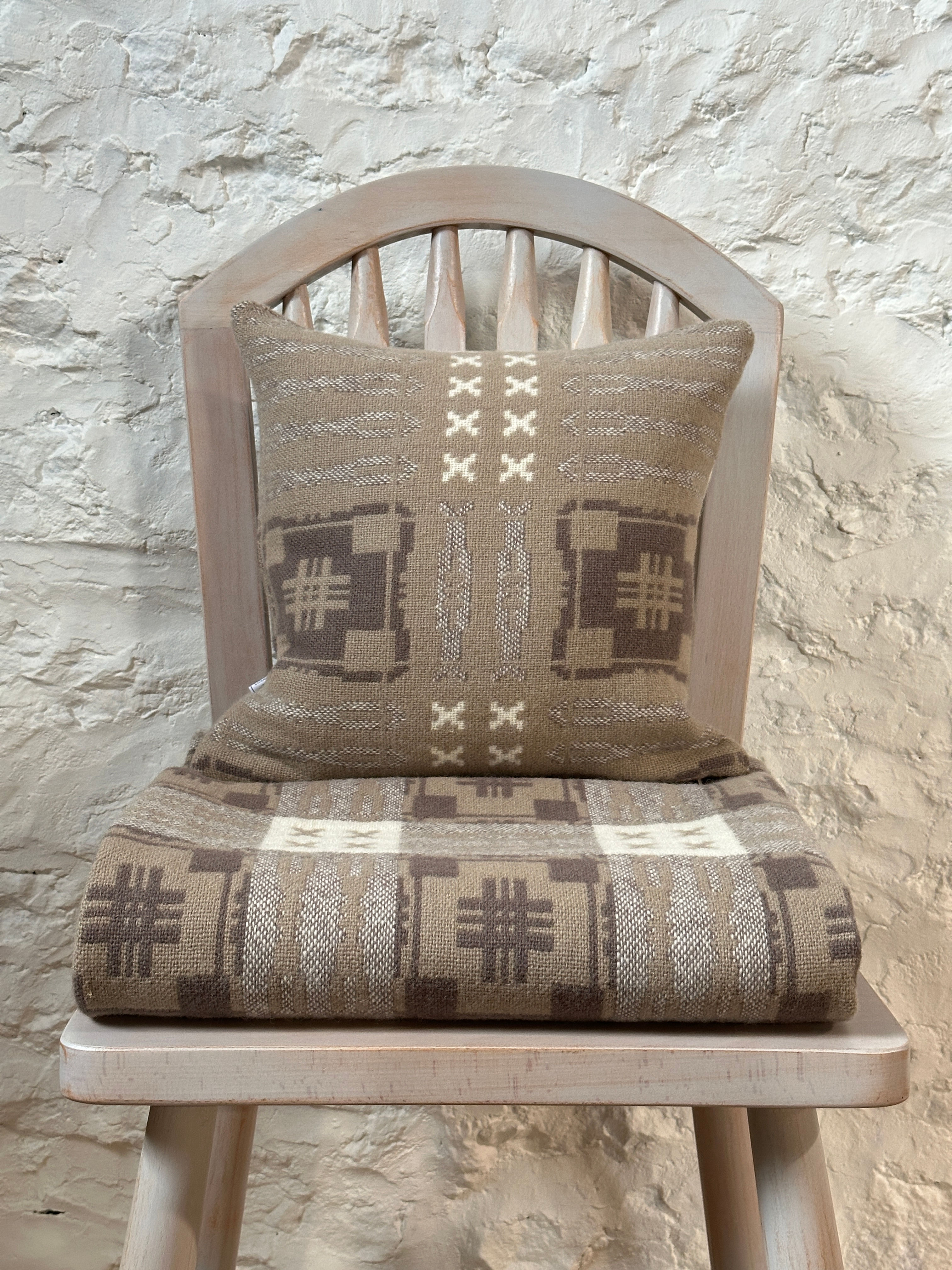 Dinefwr Mushroom, Brown, Off White Cushion
