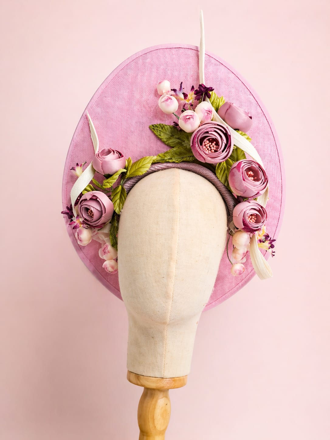 234. Pink with Flowers Headpiece
