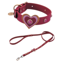 Leather Heart Collar